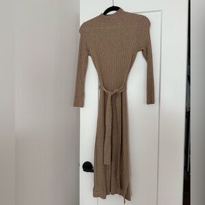 ASOS tan ribbed sweater dress